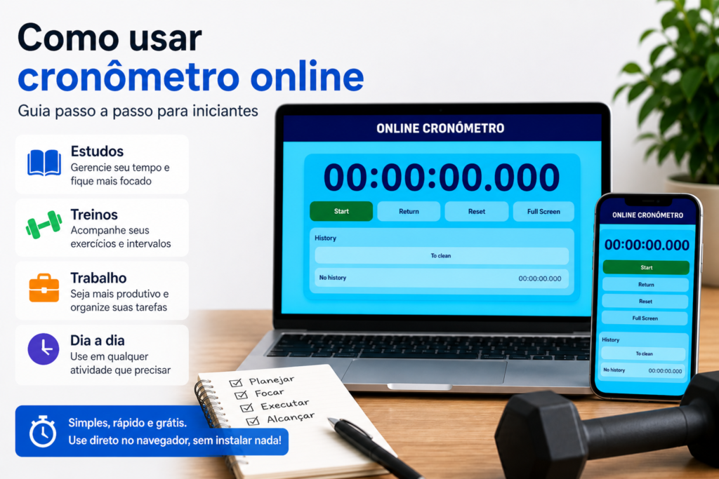como usar cronômetro online no celular e computador
